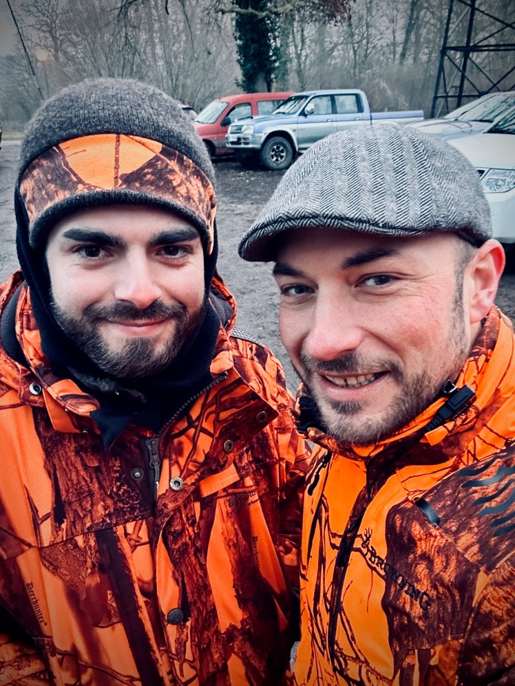 Logan et Fabrice lors d'une journée de chasse entre amis