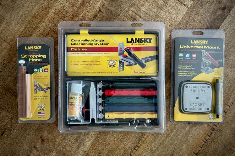 Kit Lansky Deluxe avec support universel et cuir d'affilage